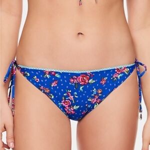 🆕 Vera Bradley Blue Water Bouquet Reversible Side Tie Hipster Bikini S/M/L-E167